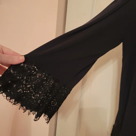 INC International Concepts Cold Shoulder Black Lace-Accented - Picture 4 of 6